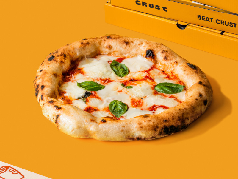 Margherita pizza with basil